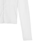 Compact Pointelle Rib Jersey Ls Button Top-GANNI-Forget-me-nots Online Store