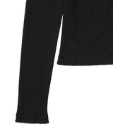 Compact Pointelle Rib Jersey Ls Button Top-GANNI-Forget-me-nots Online Store
