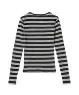 Soft Cotton Stripe Rib Longsleeve-GANNI-Forget-me-nots Online Store