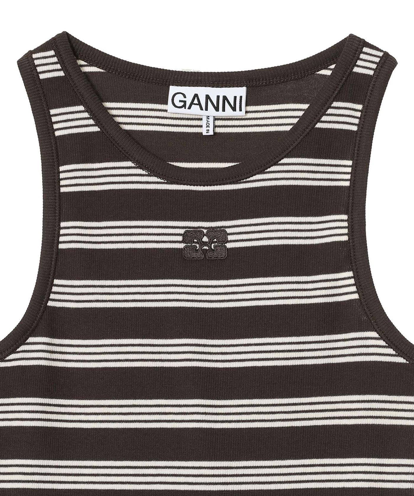 Soft Cotton Rib Tank Top Stripe｜ガニー(GANNI)｜Forget-me-nots