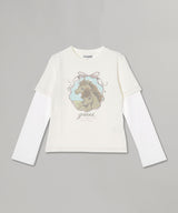 Heavy Stretch Cotton Layered Baby Fit Tee-GANNI-Forget-me-nots Online Store