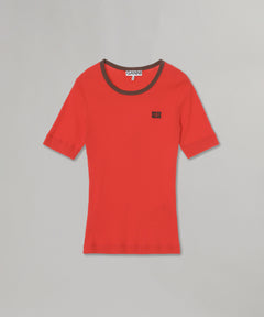 Soft Cotton Rib Tee-GANNI-Forget-me-nots Online Store