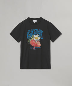 Basic Cotton Jersey Strawberry-GANNI-Forget-me-nots Online Store