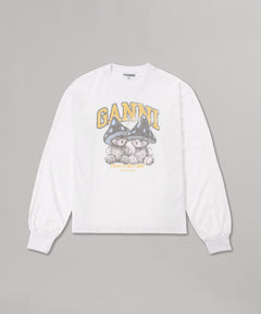 Basic Cotton Jersey Longsleeve Teddy Mushroom-GANNI-Forget-me-nots Online Store