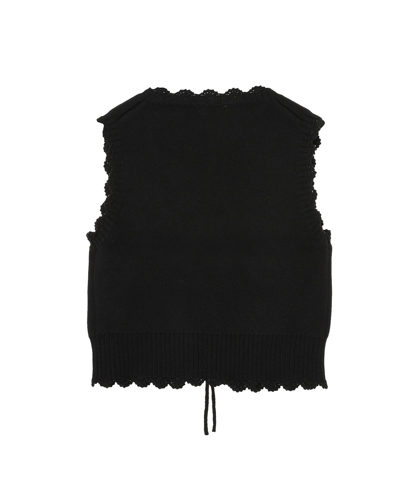 Cotton Cashmere Crochet Applique Vest｜ガニー(GANNI)｜Forget-me