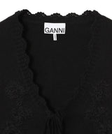 Cotton Cashmere Crochet Applique Vest-GANNI-Forget-me-nots Online Store