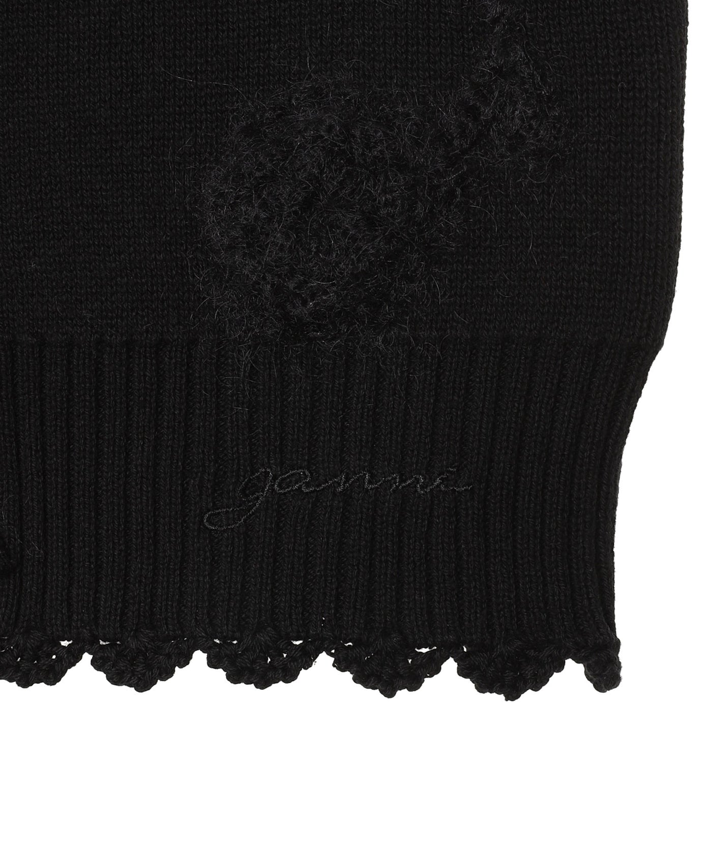 Cotton Cashmere Crochet Applique Vest｜ガニー(GANNI)｜Forget-me