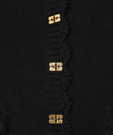 Cotton Cashmere Crochet Applique Cardigan-GANNI-Forget-me-nots Online Store