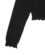 Cotton Cashmere Crochet Applique Cardigan-GANNI-Forget-me-nots Online Store