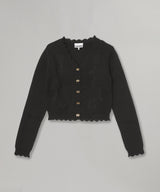 Cotton Cashmere Crochet Applique Cardigan-GANNI-Forget-me-nots Online Store