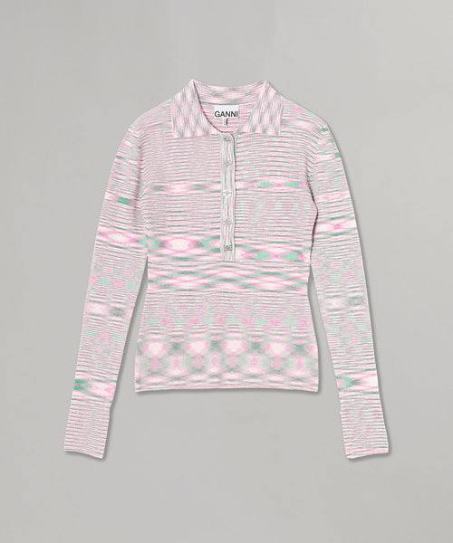 Spacedyed Knit Polo-GANNI-Forget-me-nots Online Store