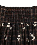 Yarn Dyed Check Long Tiered Frill Skirt