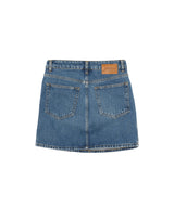Rigid Denim Lace Mini Skirt