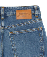 Rigid Denim Lace Mini Skirt