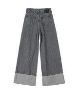 Rigid Denim Double Fly Baggy Jeans-GANNI-Forget-me-nots Online Store