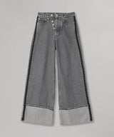 Rigid Denim Double Fly Baggy Jeans-GANNI-Forget-me-nots Online Store