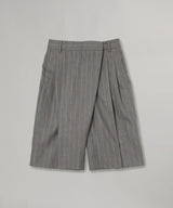 Wool Stripe Wrap Shorts-GANNI-Forget-me-nots Online Store