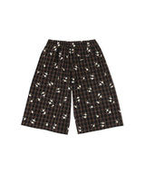 Yarn-Dyed Check Floral Shorts