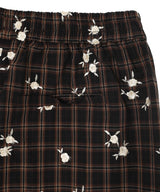 Yarn-Dyed Check Floral Shorts