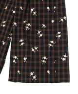 Yarn-Dyed Check Floral Shorts