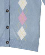 Light Cotton Argyle Cardigan