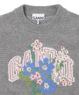 Graphic Wool Vest Flowers