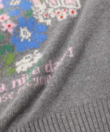 Graphic Wool Vest Flowers