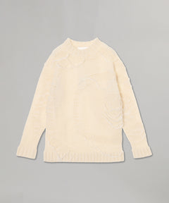Rust Float Stitch Knitted Sweater-PONDER.ER-Forget-me-nots Online Store