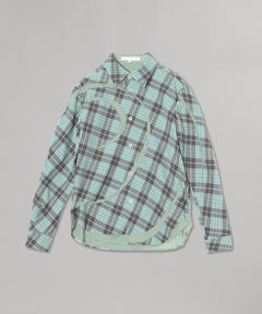 Meadow Panelled Tartan Shirt-PONDER.ER-Forget-me-nots Online Store