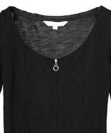 Aerial Smocked Zip-Up Cardigan
