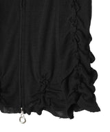 Aerial Smocked Zip-Up Cardigan