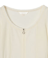 Aerial Smocked Zip-Up Cardigan