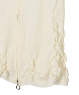 Aerial Smocked Zip-Up Cardigan