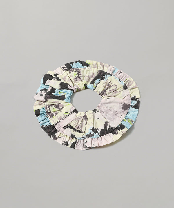 Printed Cotton Frill Scrunchie-GANNI-Forget-me-nots Online Store