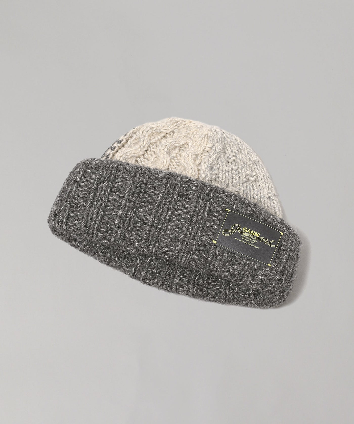 ガニー(GANNI)｜Wool Cotton Mix Knit Beanie｜Forget-me-nots