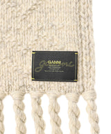 Wool Cotton Mix Knit Scarf-GANNI-Forget-me-nots Online Store
