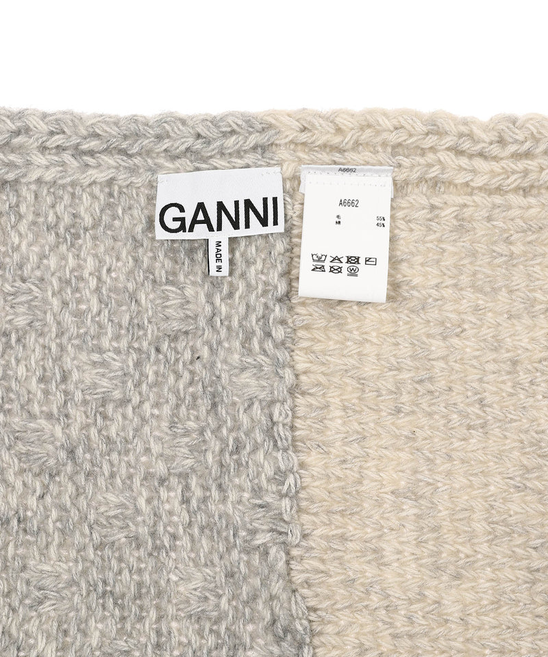 Wool Cotton Mix Knit Scarf-GANNI-Forget-me-nots Online Store