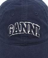 Washed Cotton Canvas Cap Emb-GANNI-Forget-me-nots Online Store