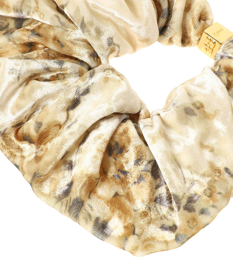 Printed Velour Jersey Srunchie-GANNI-Forget-me-nots Online Store