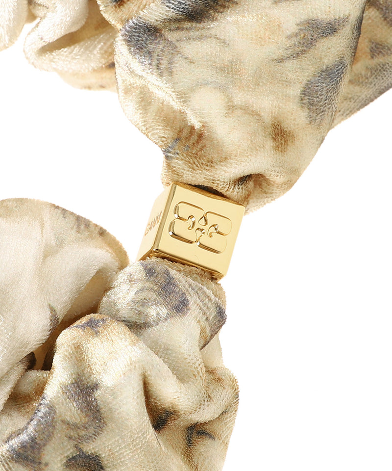 Printed Velour Jersey Srunchie-GANNI-Forget-me-nots Online Store