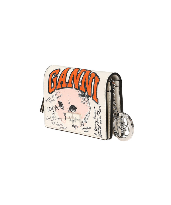 Ganni Bou Card Holder With Flap Cat Signature-GANNI-Forget-me-nots Online Store