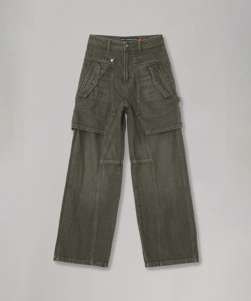 Unisex Raptor Layered Wide-Leg Jeans-Andersson Bell-Forget-me-nots Online Store