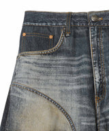 Denim Trompe-Loeil Graphic Biker Jeans-Andersson Bell-Forget-me-nots Online Store