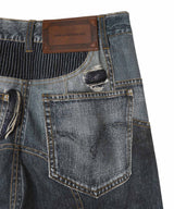 Denim Trompe-Loeil Graphic Biker Jeans-Andersson Bell-Forget-me-nots Online Store