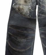 Denim Trompe-Loeil Graphic Biker Jeans-Andersson Bell-Forget-me-nots Online Store