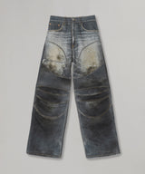 Denim Trompe-Loeil Graphic Biker Jeans-Andersson Bell-Forget-me-nots Online Store