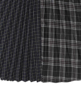 Double Belt Printed Accordion Pleats Skirt
