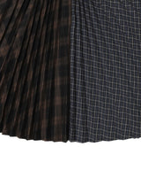 Double Belt Printed Accordion Pleats Skirt