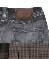 Double Belt Printed Mini Skirt