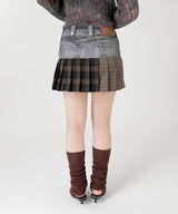 Double Belt Printed Mini Skirt-Andersson Bell-Forget-me-nots Online Store